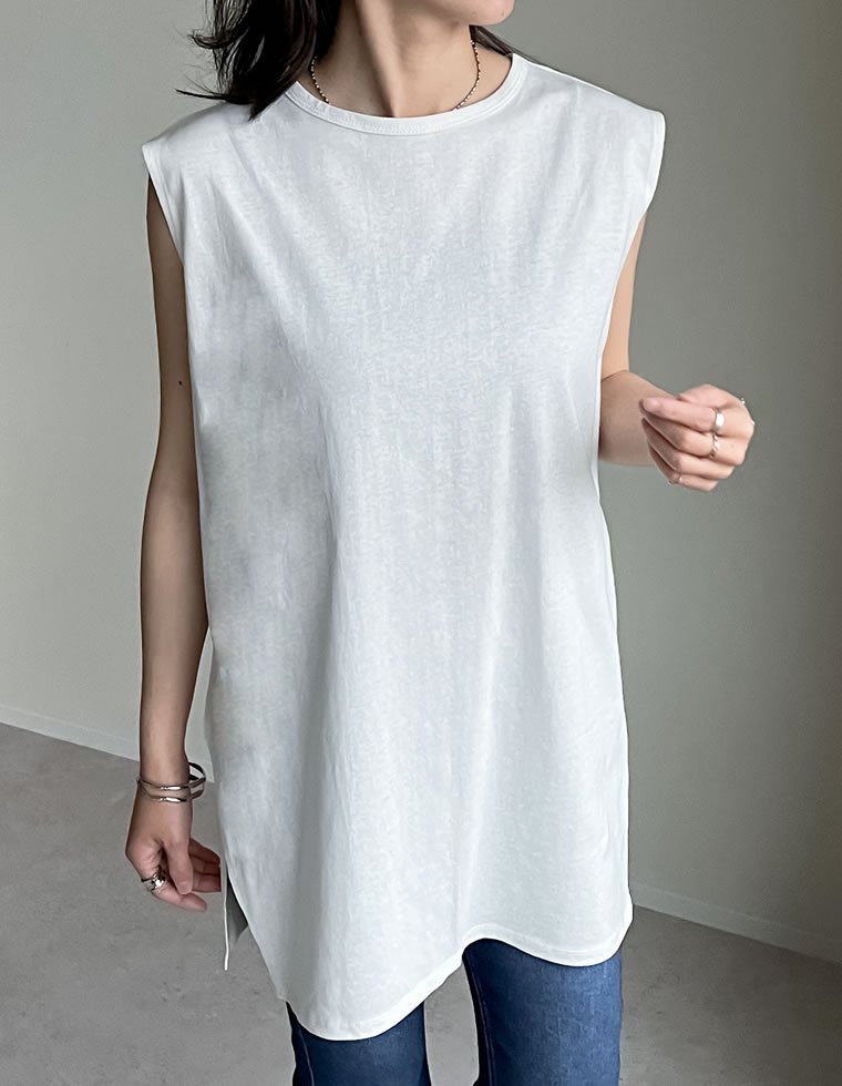 フレンチスリーブチュニックTシャツ
