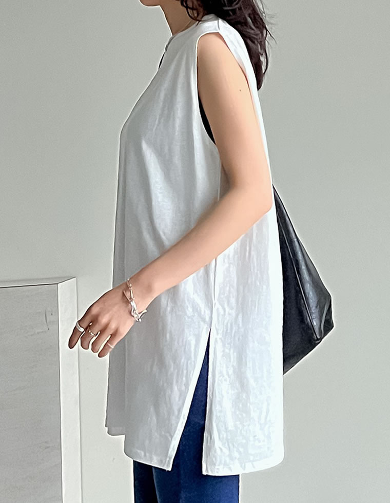 フレンチスリーブチュニックTシャツ