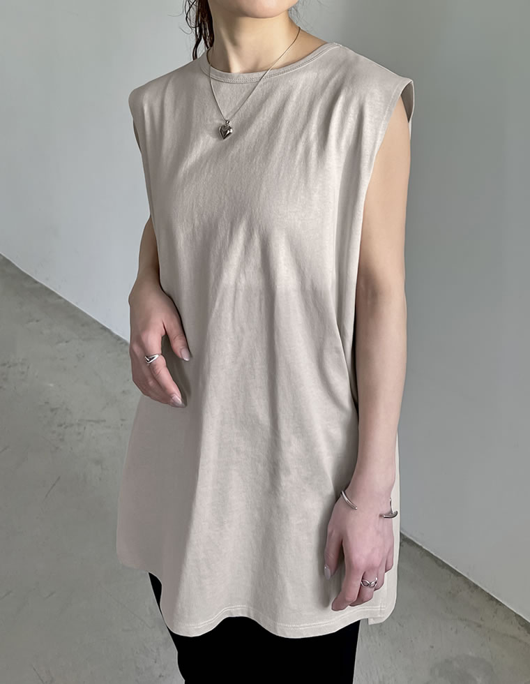 フレンチスリーブチュニックTシャツ