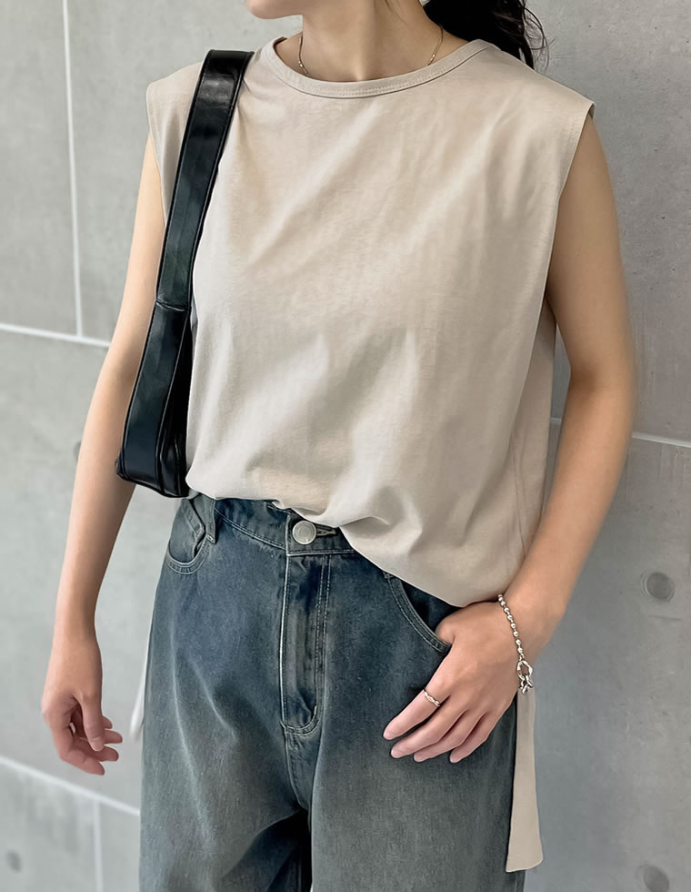 フレンチスリーブチュニックTシャツ