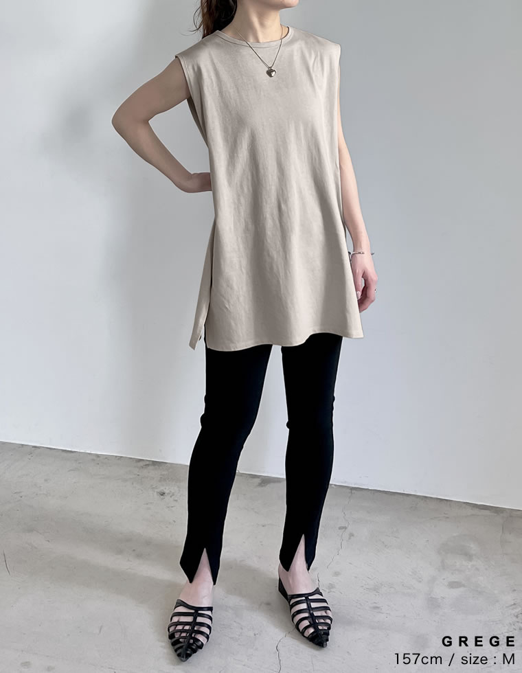 フレンチスリーブチュニックTシャツ