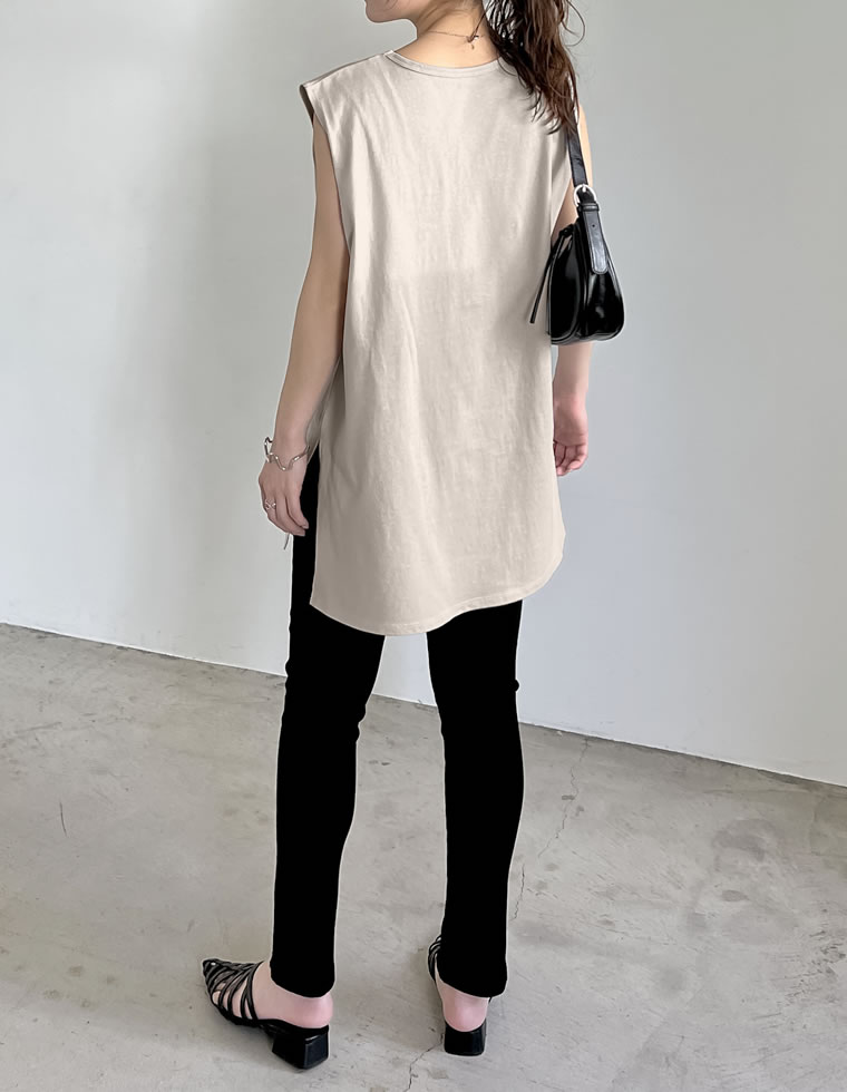 フレンチスリーブチュニックTシャツ