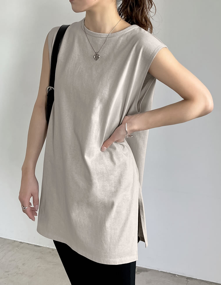 フレンチスリーブチュニックTシャツ