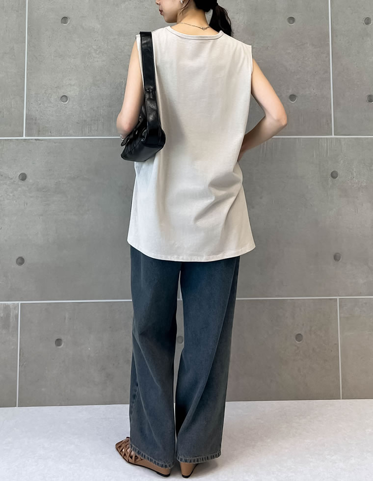 フレンチスリーブチュニックTシャツ