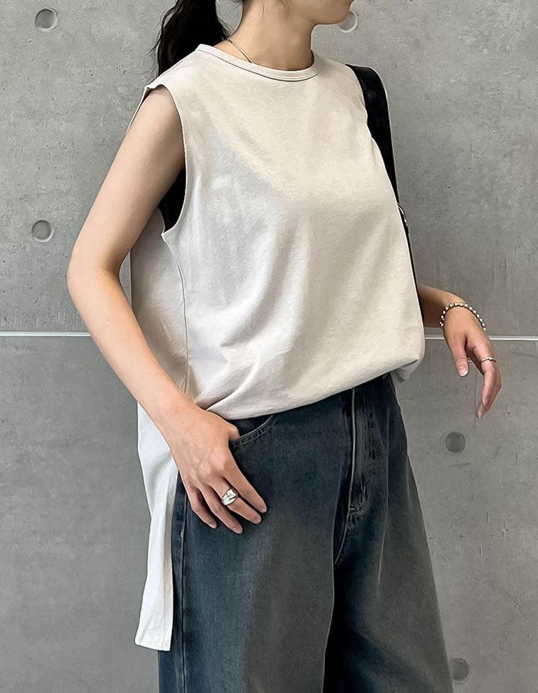 フレンチスリーブチュニックTシャツ