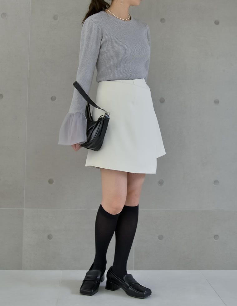 2WAYエプロン付きミニスカートパンツ