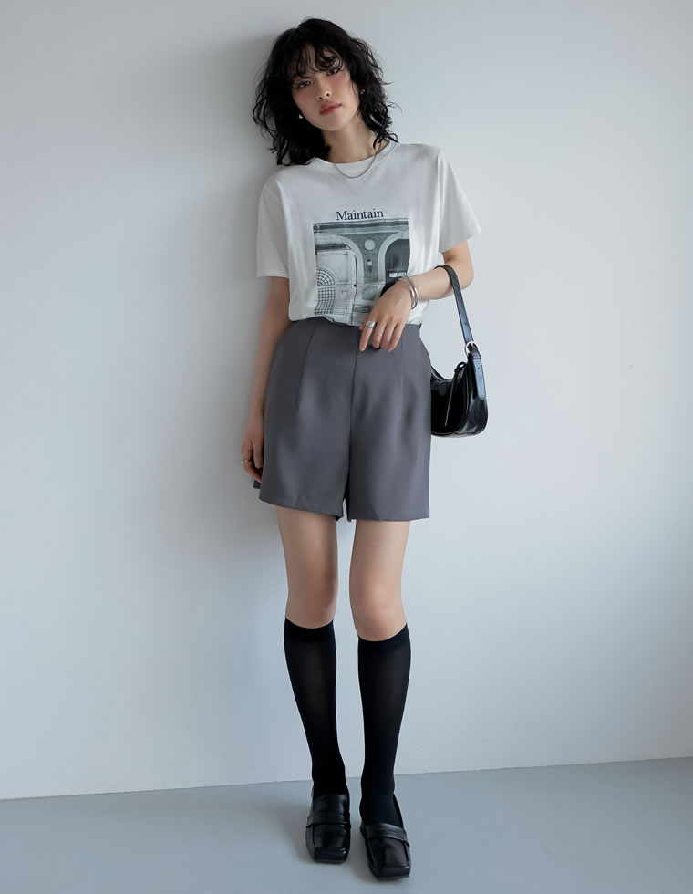 2WAYエプロン付きミニスカートパンツ