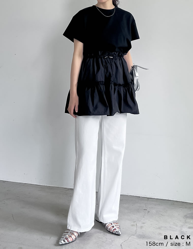 タフタチュニックティアードTシャツ