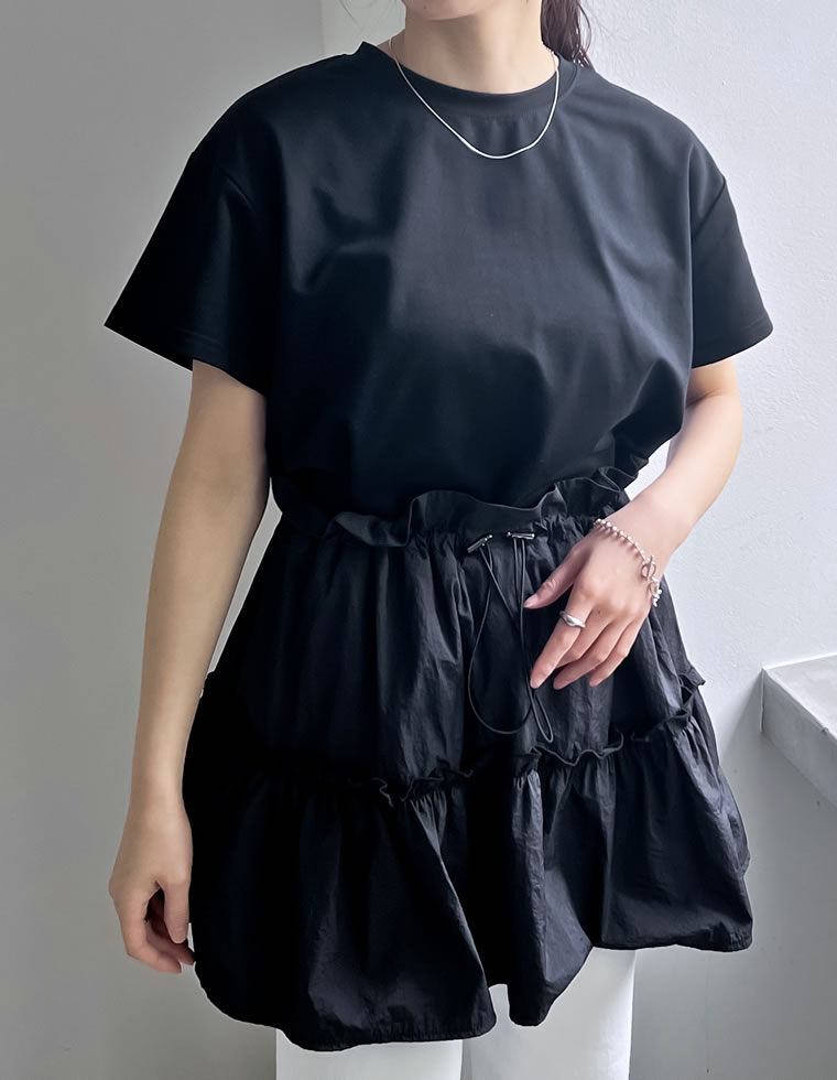タフタチュニックティアードTシャツ