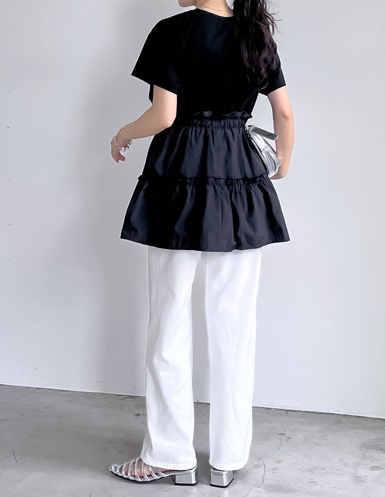 タフタチュニックティアードTシャツ