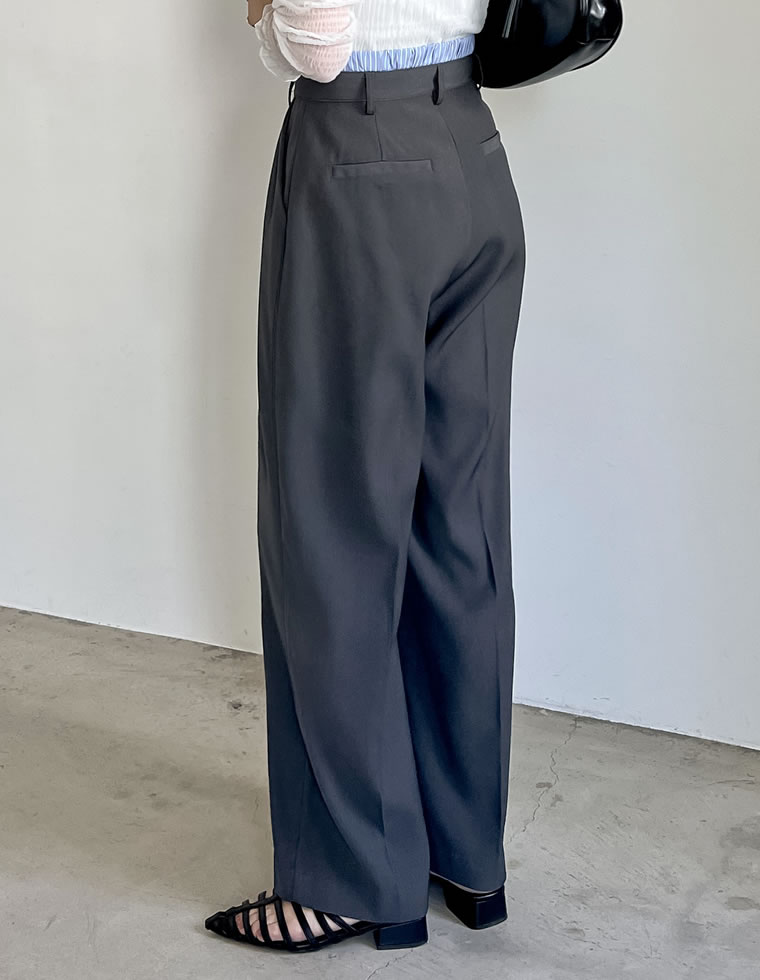 ソフトツイルダブルウエストスラックスパンツ