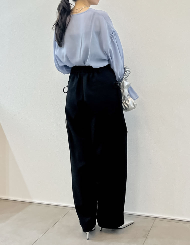 ソフトツイルリボンポケットバルーンパンツ