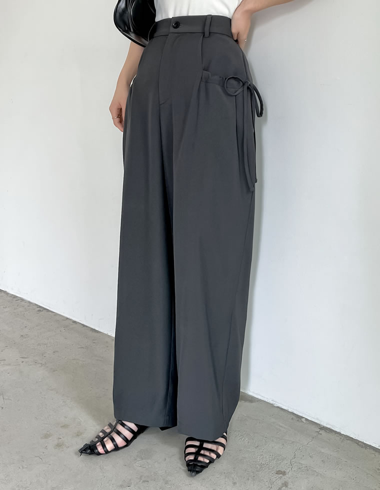 ソフトツイルリボンポケットバルーンパンツ