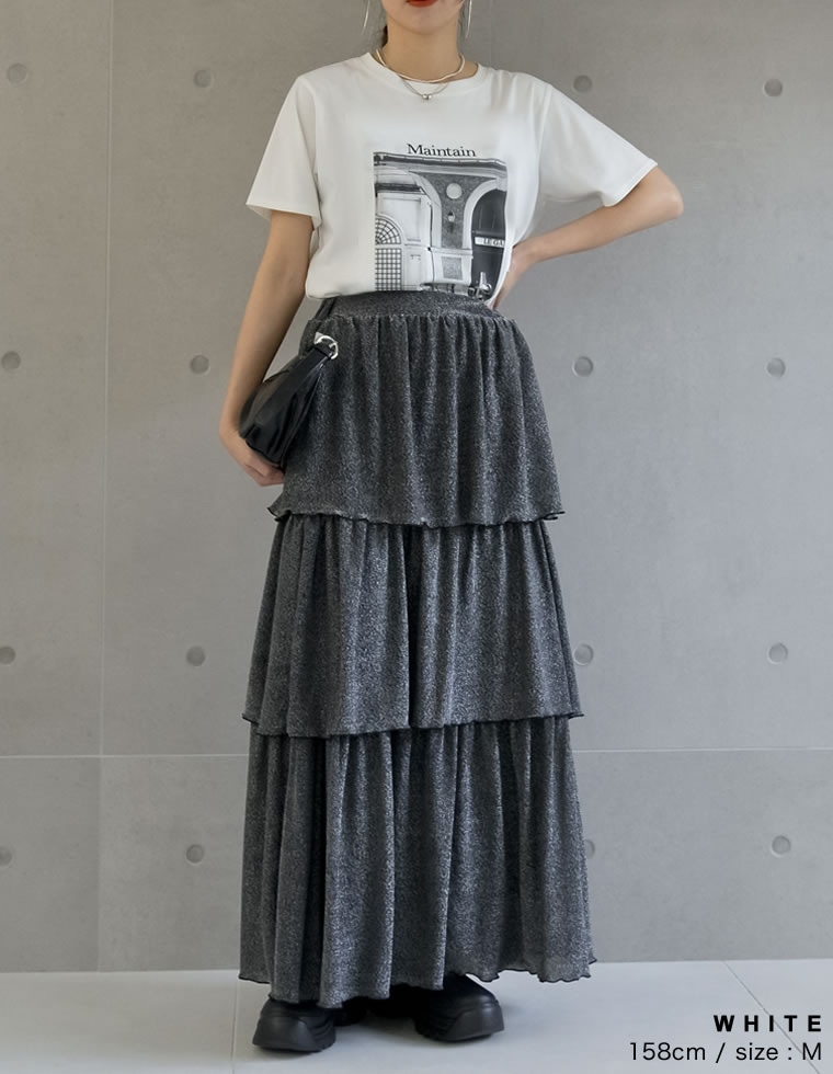 モノトーンプリントTシャツ