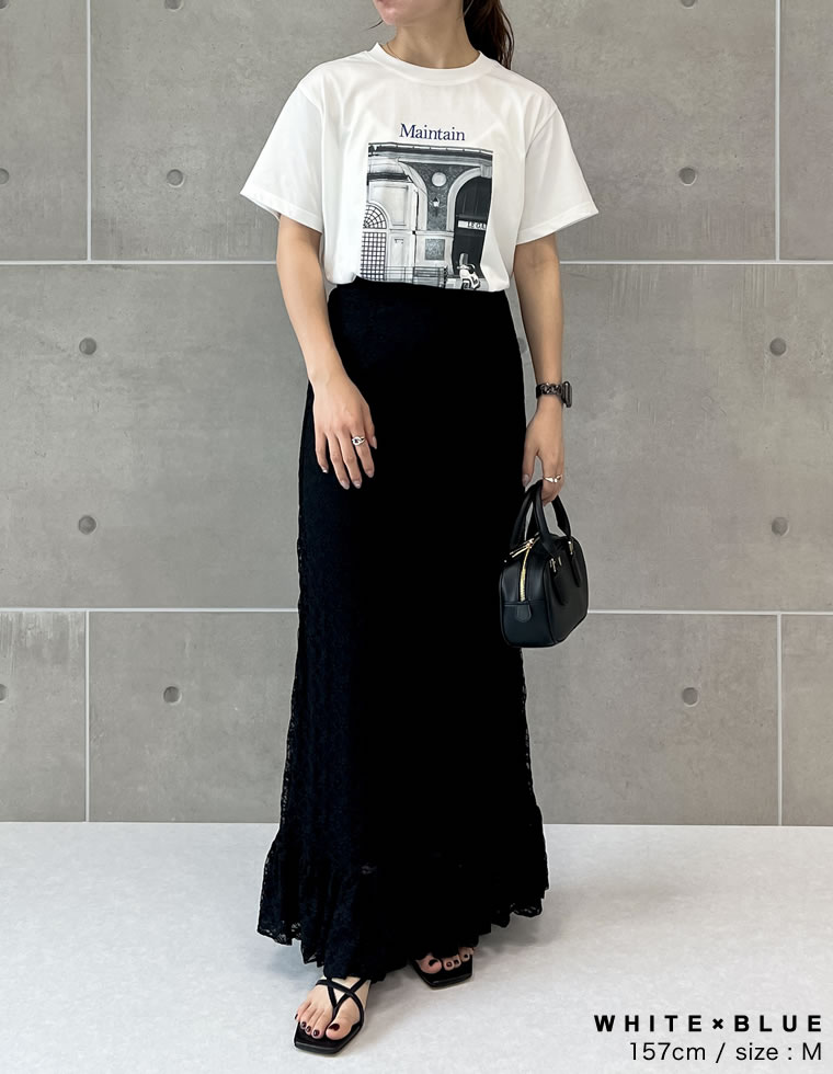 モノトーンプリントTシャツ