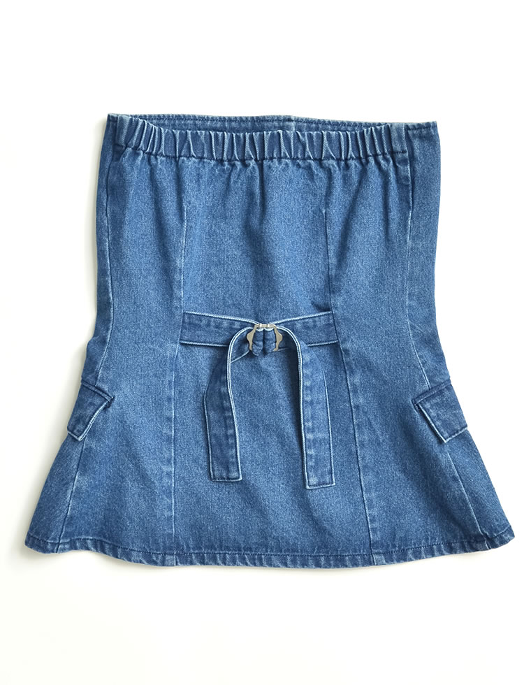 コットンデニムベアビスチェ