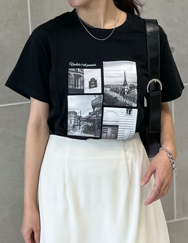 シーンナリーフォトプリントTシャツ