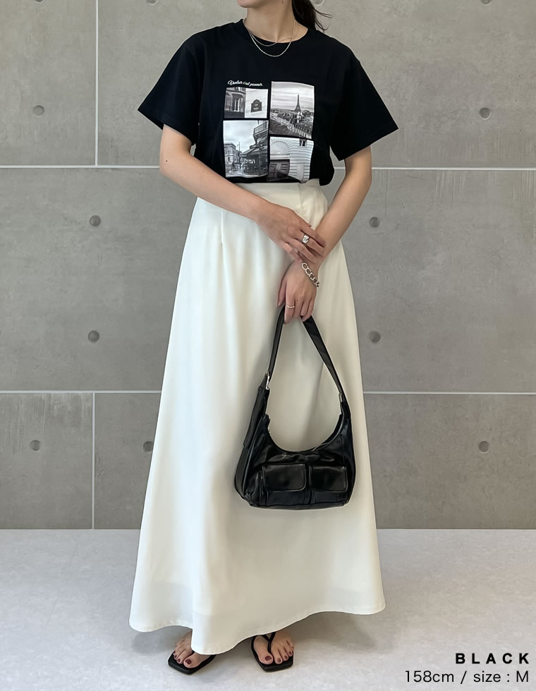 シーンナリーフォトプリントTシャツ