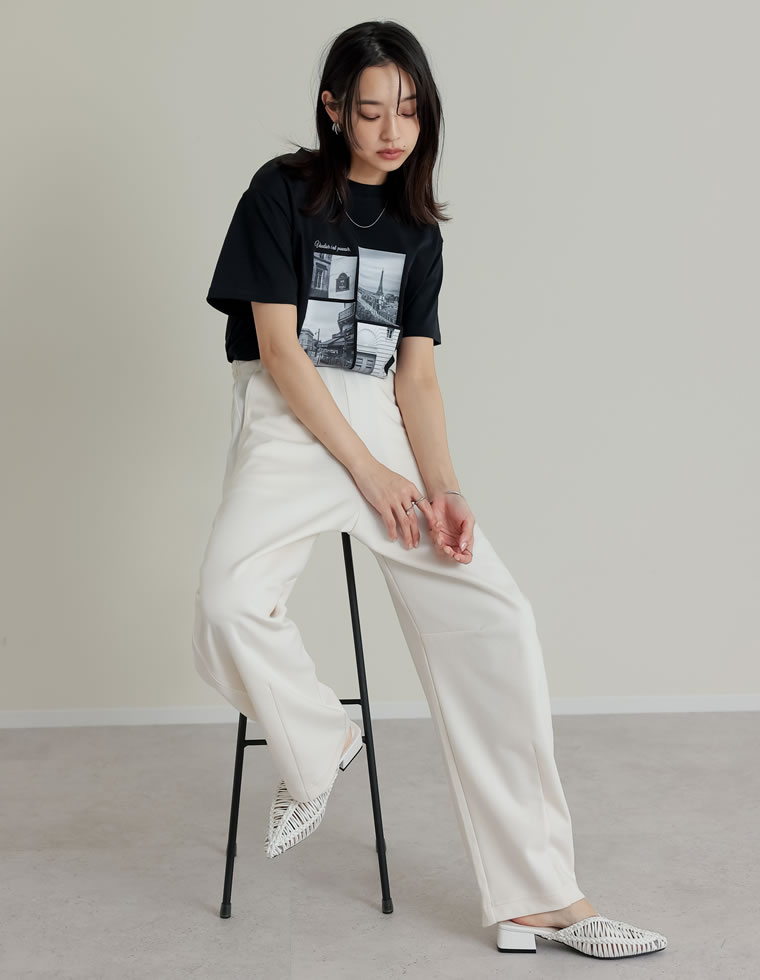 シーンナリーフォトプリントTシャツ