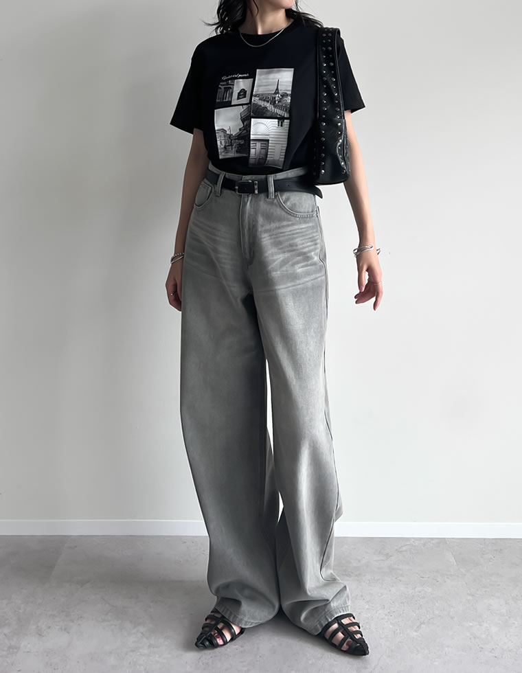 シーンナリーフォトプリントTシャツ
