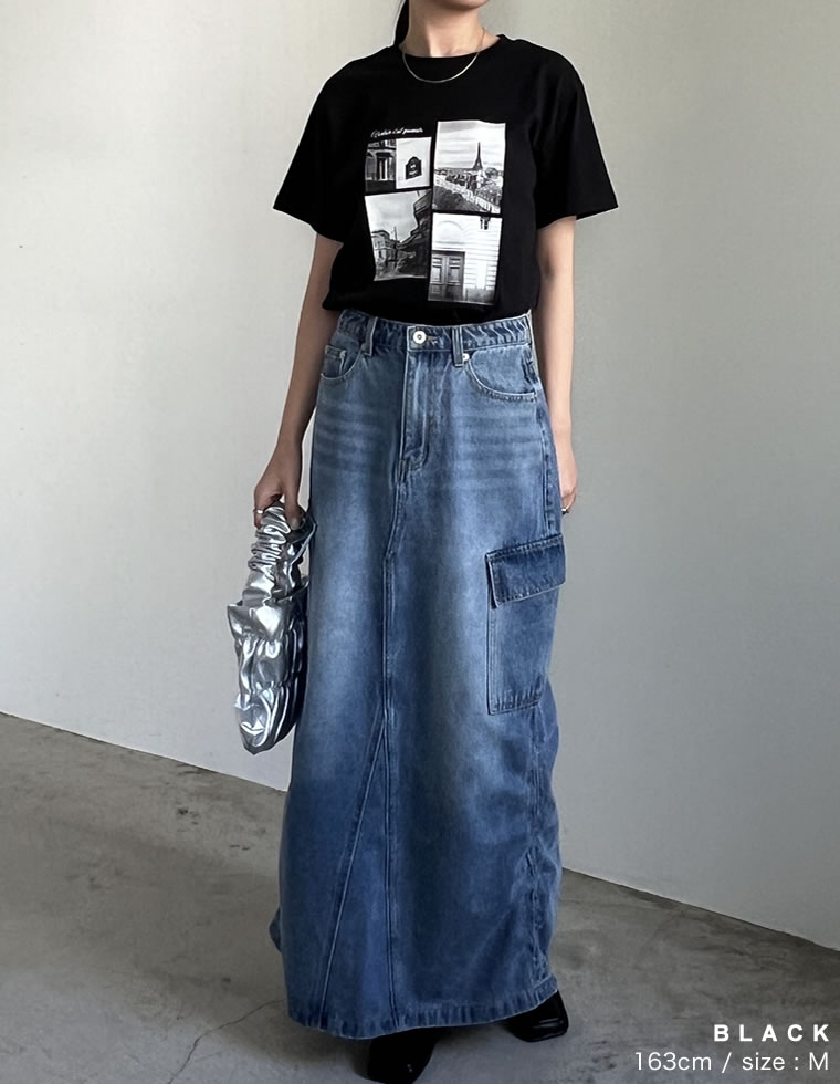 シーンナリーフォトプリントTシャツ