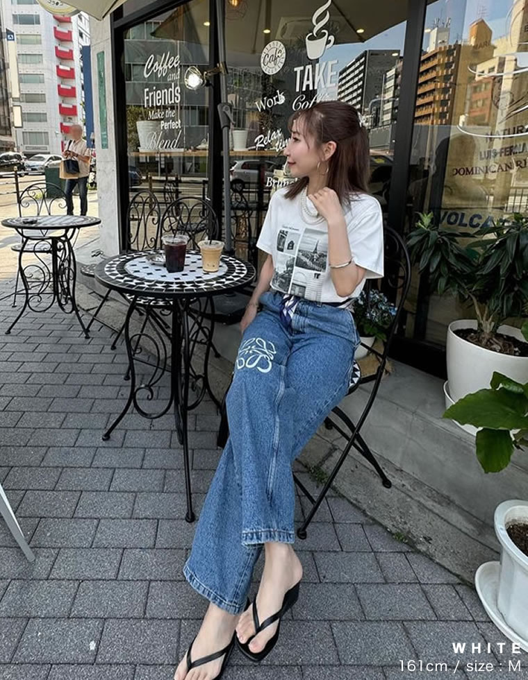 シーンナリーフォトプリントTシャツ