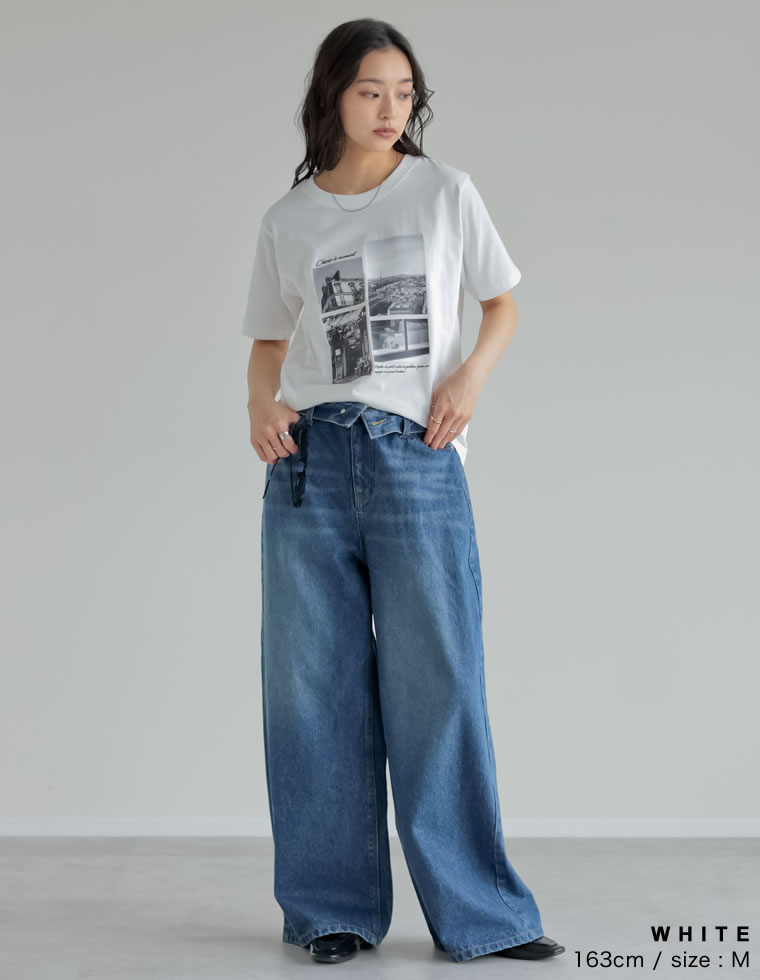 シーンナリーフォトプリントTシャツ