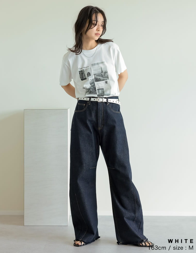 シーンナリーフォトプリントTシャツ
