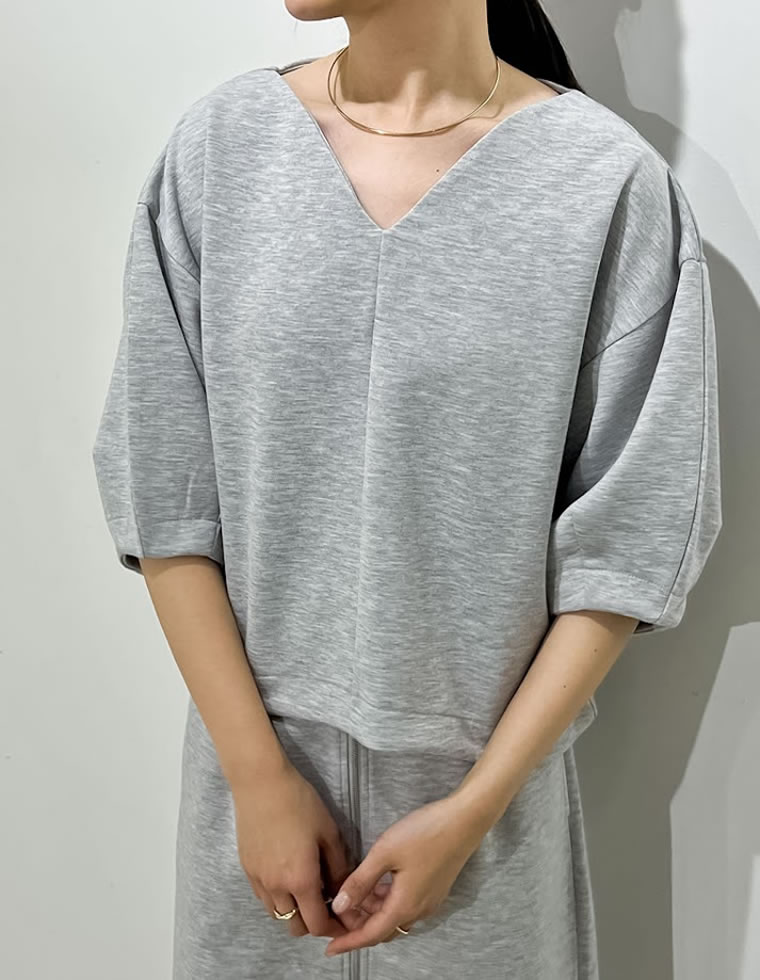 ダンボールハートネックランタンスリーブトップス