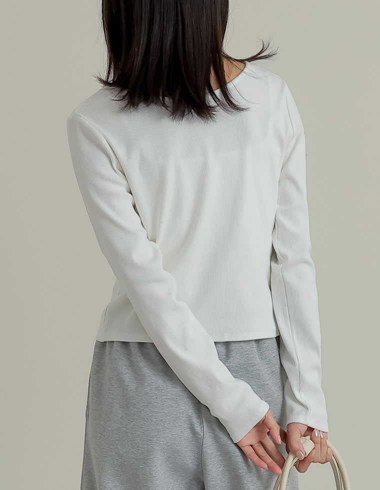 ストレッチリブ前後2WAYリボンデザイントップス