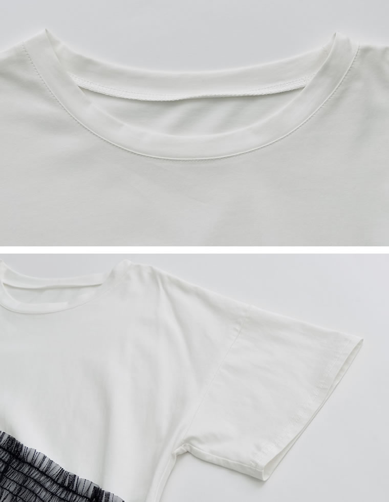 チュールドッキングビスチェライクベアデザインTシャツ