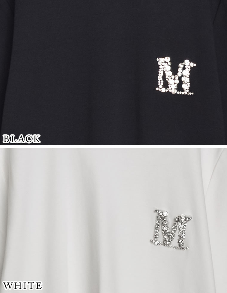 MロゴビジューモチーフTシャツ