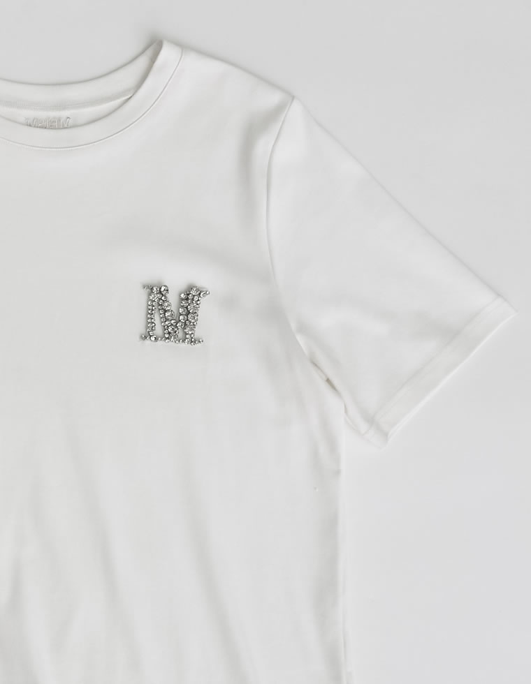 MロゴビジューモチーフTシャツ