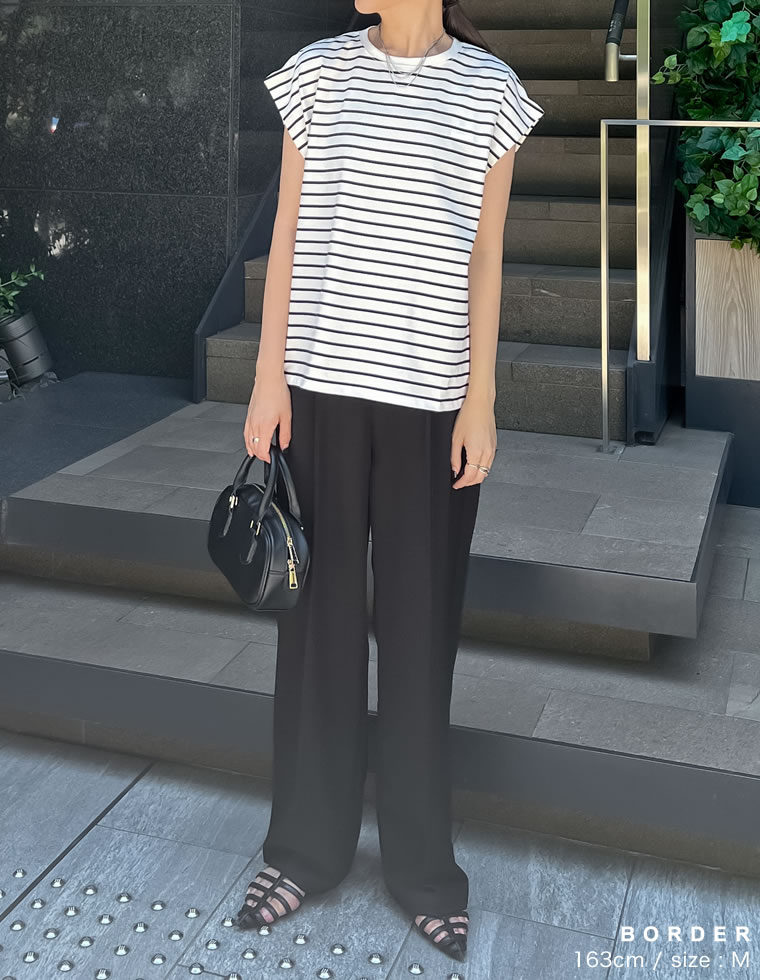 天竺ウエストタックTシャツ