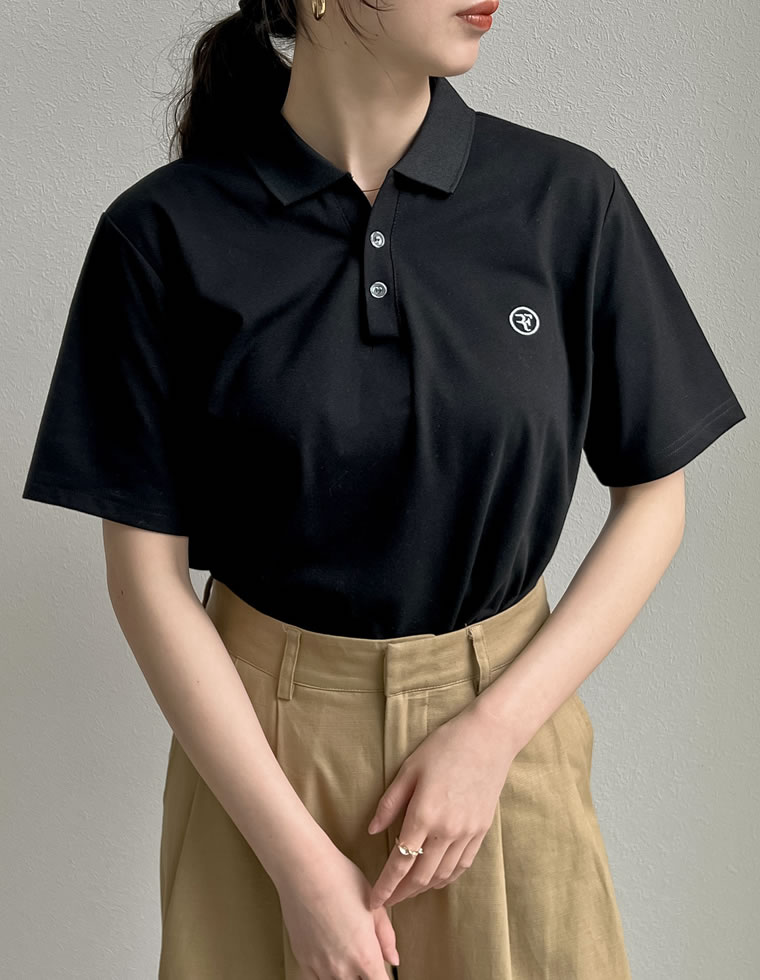 ワンポイント刺繍ロゴポロトップス