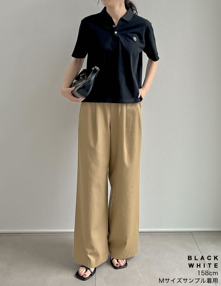 ワンポイント刺繍ロゴポロトップス