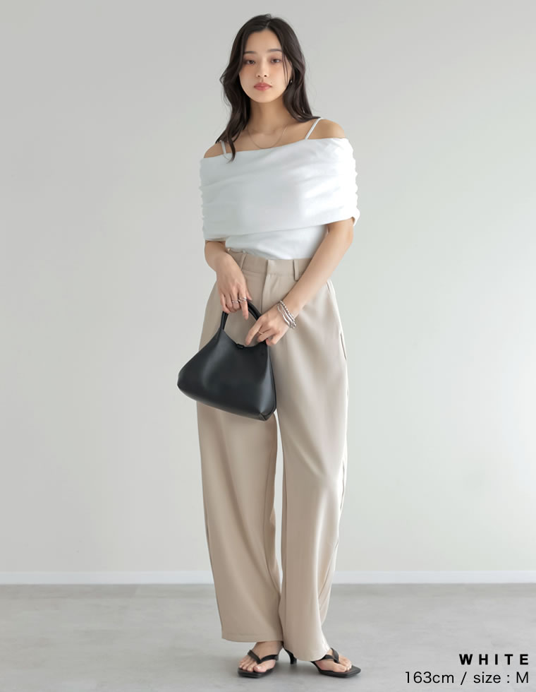 2WAYリブカットソーオフショルトップス