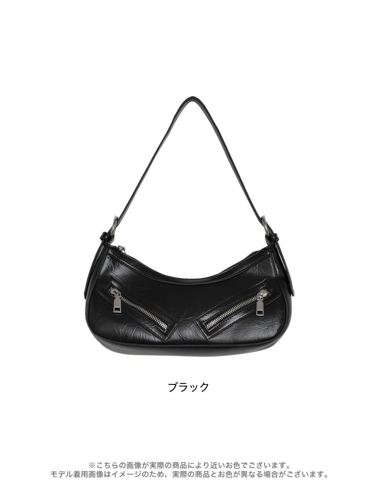 ジップデザインハンドバッグ