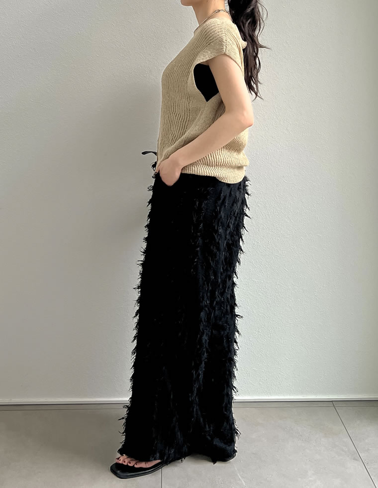 フリンジストレートパンツ