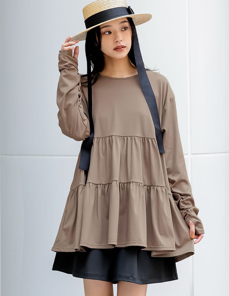 ラッシュガードバックリボントップス