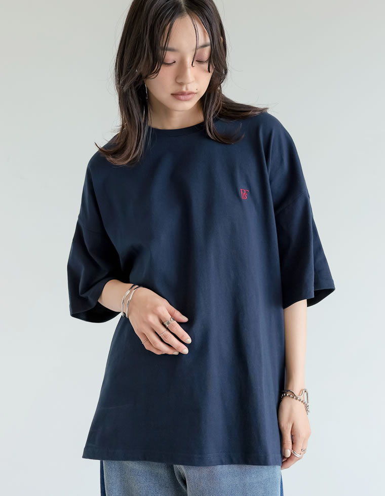 ワンポイント刺繍オーバーサイズTシャツ