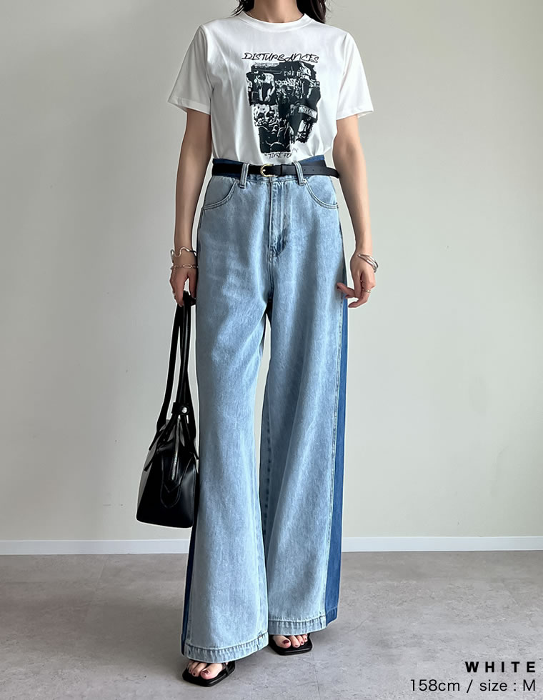 モノトーンロックバンドTシャツ