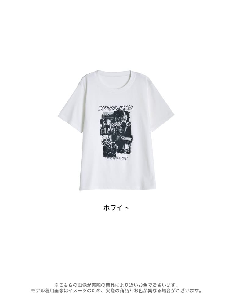 モノトーンロックバンドTシャツ