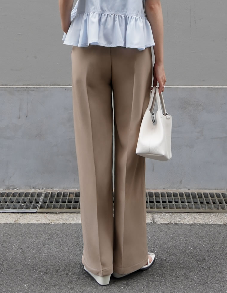 カットツイルハイウエストジップパンツ