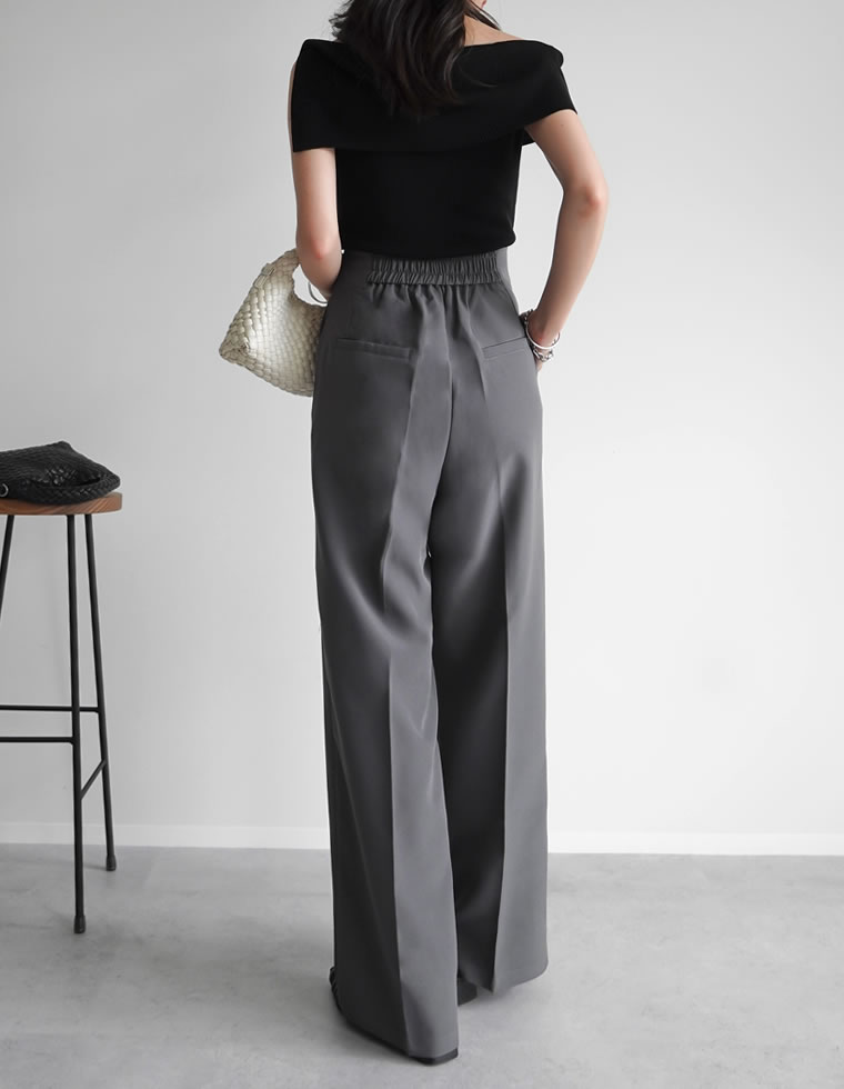 カットツイルハイウエストジップパンツ