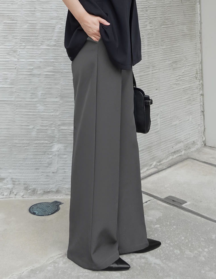 カットツイルハイウエストジップパンツ