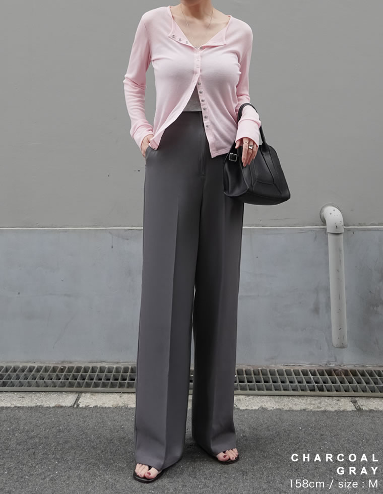 カットツイルハイウエストジップパンツ