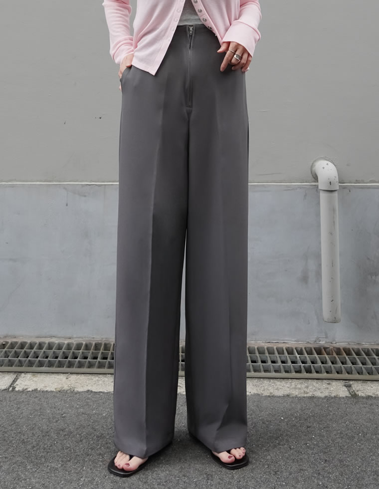 カットツイルハイウエストジップパンツ