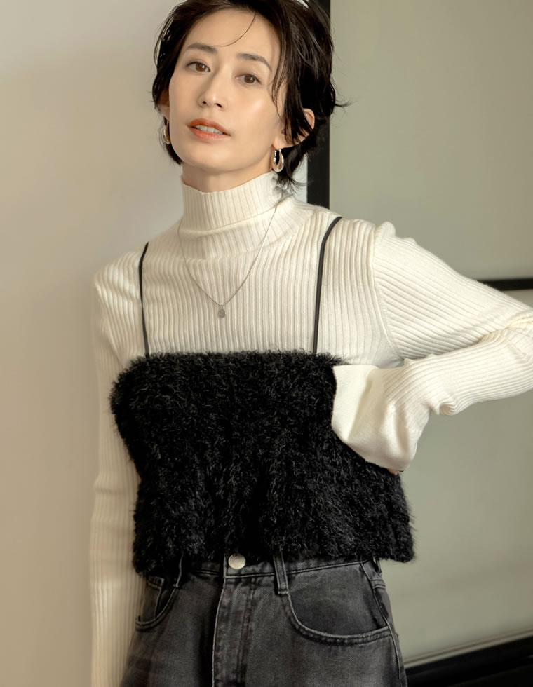 フェザーボアバルーンビスチェ