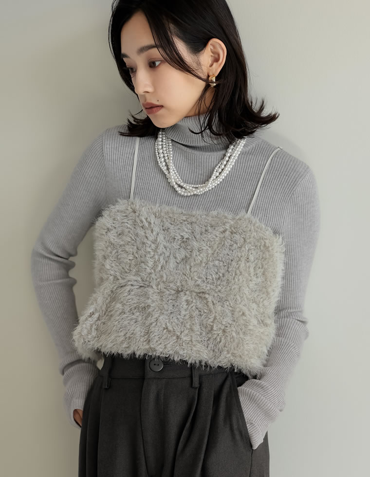 フェザーボアバルーンビスチェ